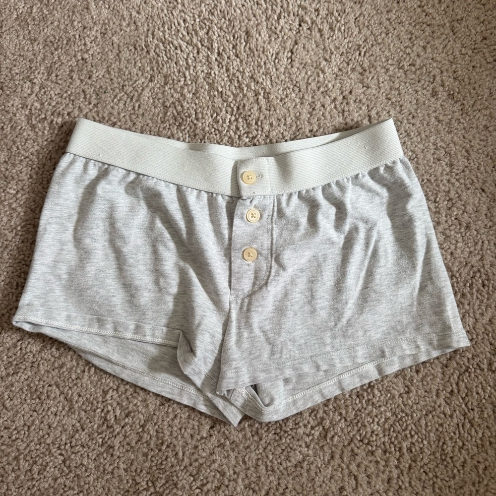 Brandy Melville Heather Grey Boxer Shorts - ONE SIZE